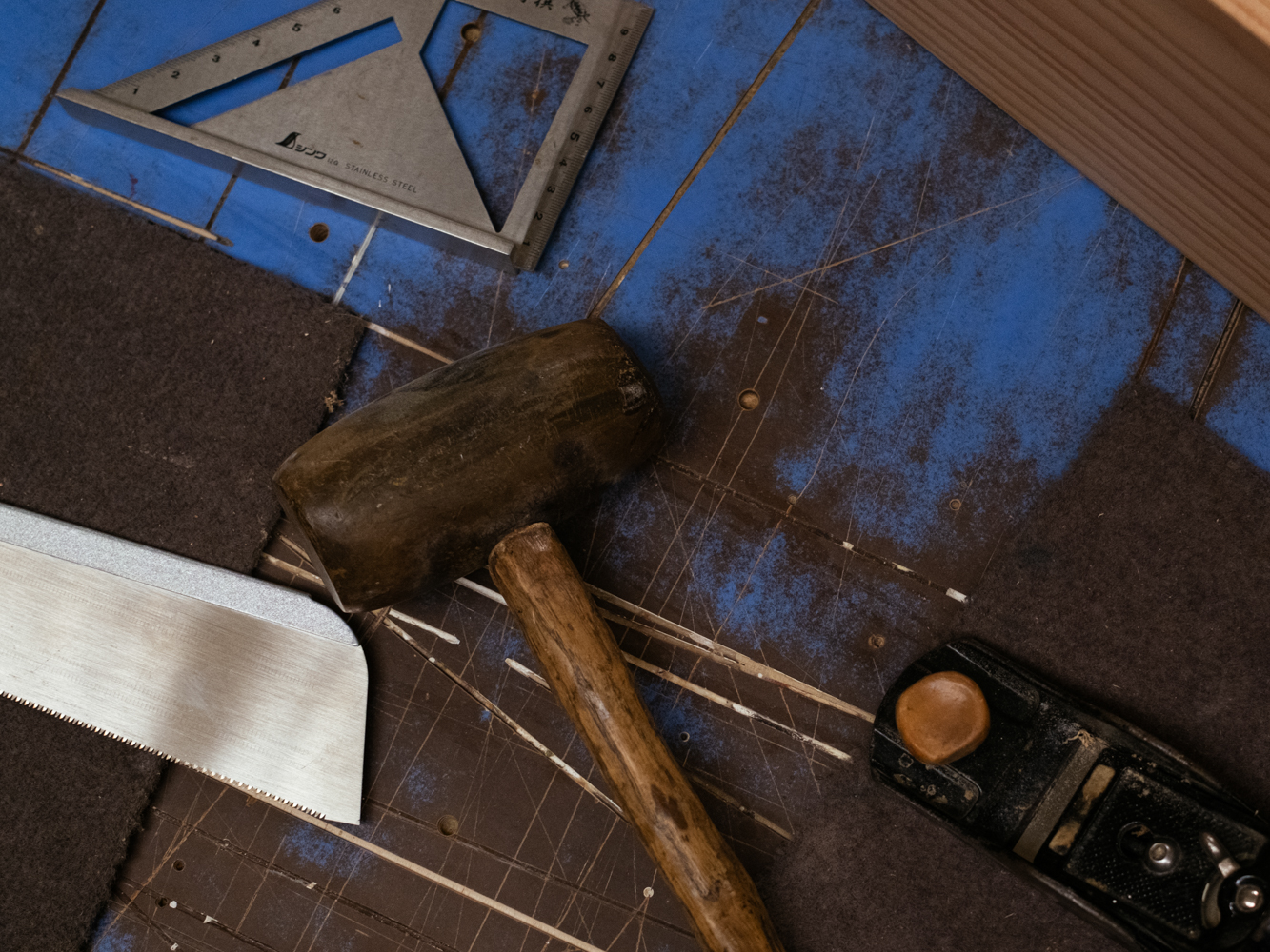 Tools and materials in the workshop